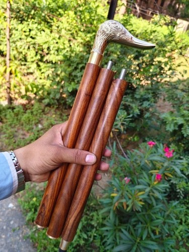 Bâton marche bois tête - bâton,